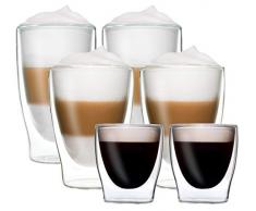 DUOS 6er-Set doppelwandige Thermo-Gläser 2X 80ml, 2X 310ml, 2X 400ml by Feelino