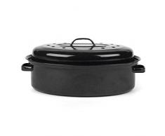 Glasemaille-Bräter mit Deckel, 36 cm, schwarz, CW11491 von Russell Hobbs