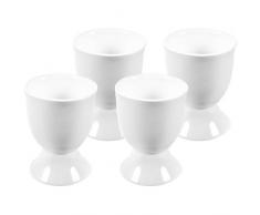 com-four® 4x Eierbecher aus Porzellan - Eierhalter in weiß, ca. 6,5 cm (04 Stück)