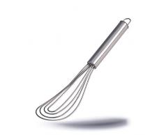 Kerafactum Schneebesen Handschneebesen Tellerschneebesen Flacher Teller Besen Schlagbesen Rührbesen Anschlagbesen Schaumschläger aus Edelstahl rostfrei - Whisk 26 cm