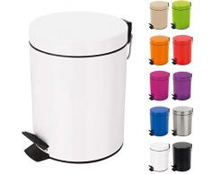Spirella Kosmetikeimer Sydney Weiss Mülleimer Treteimer Abfalleimer - 5 Liter – mit herausnehmbaren Inneneimer