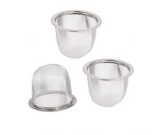 sourcing map Teesieb Teefilter Metall Haushalt Netz Brüheinheit Tee Blätter Gewürze Sieb 70mm Durchmesser 3st DE de