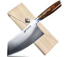 COVACURE Küchenmesser Kochmesser 18 cm - Rostfrei Chinesisches Kochmesser, Deutsch Hochgekohlter Edelstahl mit Pakkawood Griff, für Küche & Restaurant mit Geschenkbox