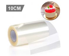 GWHOLE 1 x Tortenrandfolie Transparent Acetat Rolle 10cm x 10m für Tortendeko Schokolade Mousse Dessertringe