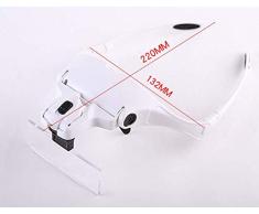 MJY Lupe Hd Head-Lupe Mit Led-Licht Tragbar Altes Lesebuch Lesen Zeitung Zeitung Fernsehen Schweißen Reparatur Spezialgläser Typ Binokular Tragbar Hohe Vergrößerung Einstellbare Augenvergrößerung