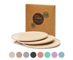 bambuswald© ökologische Kuchenteller | Dessertteller aus Bambus - ca. 19cm Durchmesser - 6 Stück | Speiseteller - spülmaschinenfest & robust | Geschirr Käseteller Tellerset Essteller Service