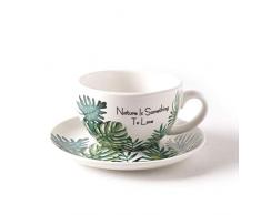 Professionelles Cappuccino-Set aus Porzellan und Untertassen for Kaffeespezialitäten wie Cappuccino und Latte (Size : L)