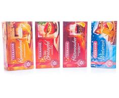 Teekanne Wintertees 4er Set - Süßer Bratapfel, Kaminabend, Hüttenzauber, Winterzeit (4x 20 Beutel)