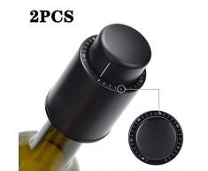 Weinflaschenverschluss Wine, Anyeat 2 Stopfen Weinflaschenverschluss Edelstahl Materialien für die Lebensmittelsicherheit Flaschenverschluss Vakuumkonservierung ist Bequemer