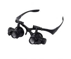 Yun-hangbaihuodian 20x Binokularlupe Lupe Fischengläser und LED-Beleuchtung Schmucksacheuhrgeschenk Reparatur Fischer Teleskop Spezialgläser für die Fischerei Teleskop hohe magn