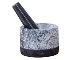 SILOLA Mörser- und Stößel-Set, Stößel-Mörser-Schüssel-Sets Marmor Premium-Gewürzmühle aus massivem Stein Mahlen zum Kochen von Knoblauchgewürzen Kräuterwaschbar