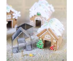 Girasool Keksausstechformen-Set, Weihnachts-Haus, Mini-Lebkuchen-Haus, Edelstahl, Keksausstecher, Schokolade, kleines Haus, DIY Backen, Dekorieren Werkzeuge