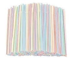 CAOLATOR 600 Stück Einweg Strohhalme Flexible Trinkhalme Strohhalme Plastik Trink Strohhalme 6 * 240mm Party Strohhalme Einweg Trinkhalm für Party