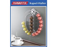 WENKO TurboFIX Kapselhalter - OHNE BOHREN - Metall Kapselspender für 24 NESPRESSO Kapseln - Dispenser - Kapselständer - Kaffee Kapseln
