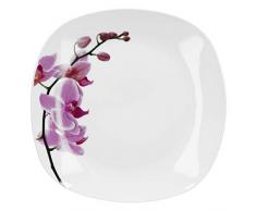 Van Well XL-Buffetplatte Kyoto Orchidee I 28.5 x 28.5 cm I quadratischer Servier-Teller I Essteller groß I Porzellan-Geschirr I Gastro-Qualität