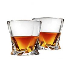 Cooko Twist Whisky Gläser, Ultra-Clarity Glas Set, Spülmaschinenfest, Wein Geschenke, 2er Set (300ML / 10.6 oz)