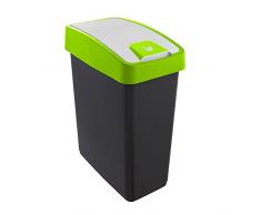 keeeper Premium Abfallbehälter mit Flip-Deckel, Soft Touch, 25 l, Magne, Grün