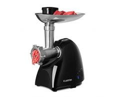 Klarstein Vampir - Fleischwolf, elektrisch, Edelstahlklingen, 600 Watt, 90 kg/h Durchsatzmenge, 10 kg max. Verarbeitungsmenge im Dauerbetrieb, 6-teiliges Zubehör, Wurstfüllset, schwarz