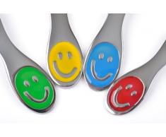 GRÄWE Kinderbesteck-Set aus Edelstahl, 4-teilig, buntes EsslernbesteckSMILE mit Kindermesser, Gabel, Speiselöffel und Breilöffel