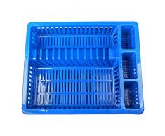 Schramm® Abtropfgestell mit Wanne in 10 Farben ca. 46 x 37 x 8 cm Abtropfgestelle Abtropfständer Abtropfschale Abtropfgitter Geschirrkorb Abtropfkorb, Farbe:dunkelblau