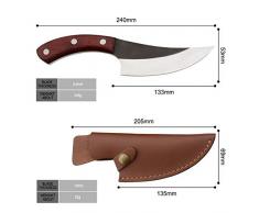 Küchenmesser geschmiedet 5,5 Zoll Boning Camping serbischen Messer Handgefertigte voller Zapfen in Scheiben geschnitten Chef-Küche Metzger-Messer Geschenk Lederscheide ( Color : Knife with covers )