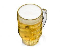 Bormioli Rocco 133930337 Malles Bierseidel, Bierkrug, Bierglas, 660ml, mit Füllstrich bei 0.5l, Glas, transparent, 6 Stück