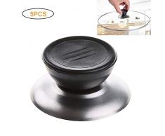 Kylewo 5 Stück Küche Topfdeckel Abdeckung Halter,Pfannendeckelckelknauf Topfdeckelgriff Ersatzgriff Griffen für Topfdeckel Haushalt Küche Zubehör