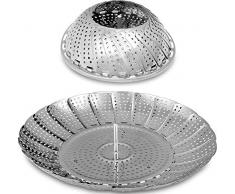 Dämpfkorb - Einstellbar Dünsteinsatz Edelstahl - Dämpfeinsatz - Dampfgarer Gemüsedämpfer 18 x 28 cm von KICHLY