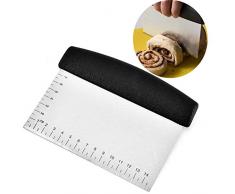 VUXYMCY Edelstahl-Metall-Grillschaber - ideal als Teigschneider für Brot und Pizzateig - Mehrzweck-Küchengerät für Flache Grillplatte (Black)