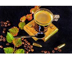 Espresso Service Holz Eiche Espressoset mit Munition 9mm Patrone