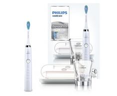 Philips Sonicare DiamondClean Elektrische Zahnbürste HX9339/89 - Schallzahnbürste mit 5 Putzprogrammen, Timer, USB-Reise-Ladeetui & Ladeglas – Weiß