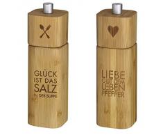 Salzmühle Glück ist das Salz in der Suppe + Pfeffermühle Liebe gibt dem Leben Pfeffer