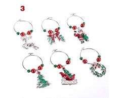 PerGrate Weinglas Charms Set Weihnachten Tasse Ringe Kit Weihnachten Drink Marker Tags Party Favors Anhänger