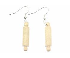 Nudelholz Teigrolle Ohrringe Hänger Miniblings Koch Küche Backen Weihnachten