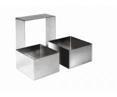 IBILI Dessertring quadratisch 10x4,5 cm aus Edelstahl, Silber, 10 x 4.5 x 10 cm