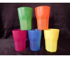 SOMMEREDITION 15 Stück Mehrwegbecher Plastikbecher Cocktail Becher 0,3l Schwere Ausführung 100% Made in Germany