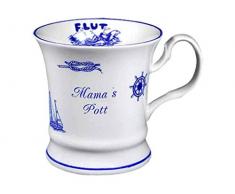 magicaldeco Maritim Porzellan- Tasse, Kaffeepott, Becher- Mamas Pott+ Innendruck Ebbe/Flut -deutsches Produktdesign