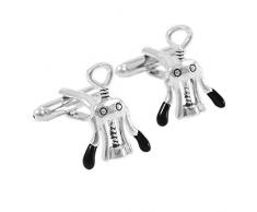 Yhjkvl Manschettenknöpfe Weinflaschenöffner-Form-Manschettenknöpfe for Männer Klassische Smokinghemd-Manschettenknöpfe mit Einer Geschenkbox Cufflinks (Color : Silver, Size : 22×16mm)