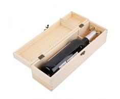 Kangsanli Weinkiste für 1 Flasche, aus Holz, für Weinflaschen, als Geschenk, Barzubehör