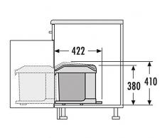Hailo 3634101 Abfallsammler MS Swing 40.1/20 für Schränke ab 400 mm Breite mit Drehtür