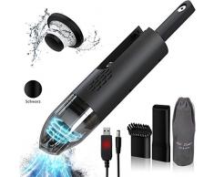Handstaubsauger Akku 2500mAh 450g Mini Leicht Autostaubsauger Kabellos mit Waschbarer HEPA Filter, Faltbarer Griff Handsauger Beutellos mit Aufbewahrungstasche für Reinigung Auto Zuhause (Schwarz)