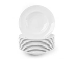 Holst Porzellan PB 27 FA4 Vorteilspack 12er Set Profi-Pastateller 26 cm, weiß, 26 x 26 x 25 cm, Porzellan