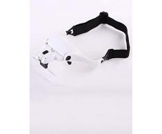 Leselupe HD Head-mounted-Vergrößerungsglas mit LED-Licht Tragbare Alt-Lesebuch-Lesezeitung bewegliche hohe Vergrößerung Einstellbarer Augenvergrößerungsglas TV Schweißreparatur Spezialgläser Typ Binoc