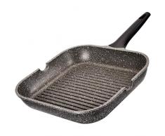 Steak-Topf Pfanne Steak-Spezialtopf Dicke Gestreifte Pfanne Unbeschichteter Antihaft-Pancake-Topf Home Square-Steak-Topf (Color : Black, Size : 28 * 28 * 5cm)