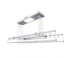 Baoniansoo Elektro-Wäscheständer Intelligente Fernbedienung Sprachsteuerung - Decken- und Wandtrockner mit automatischer Hebefunktion, weiß