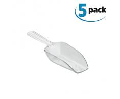 iDesign Messlöffel für zwei Esslöffel, kleine Mehlschaufel aus Kunststoff, 5er-Set Schäufelchen für Mehl, Gewürze und andere Lebensmittel, durchsichtig