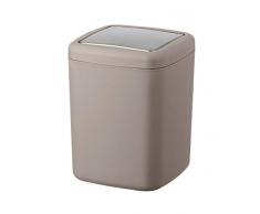 WENKO Schwingdeckeleimer Barcelona S - Kosmetikeimer, absolut bruchsicher Fassungsvermögen: 3 l, 15 x 20 x 15 cm, taupe