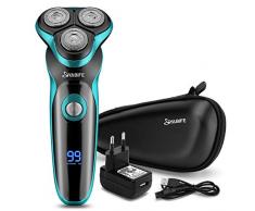 Wiederaufladbarer Elektrorasierer für Herren, mit verbessertem Rasiermesser, LCD-Bildschirm, Aufstell-Trimmer, Nass- und Trockengebrauch (Netzteil im Lieferumfang enthalten)