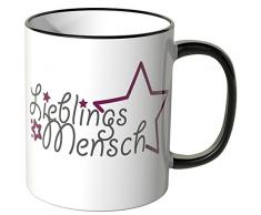 Wandkings® Tasse, Schriftzug: Lieblingsmensch mit Sternchen - SCHWARZ
