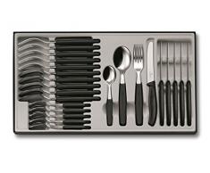 Victorinox Swiss Classic 24-tlg. Besteck Set, für 6 Personen, 6 x Tafelmesser, 6 x Essgabel, 6 x Esslöffel, 6 x Kaffeelöffel, schwarz